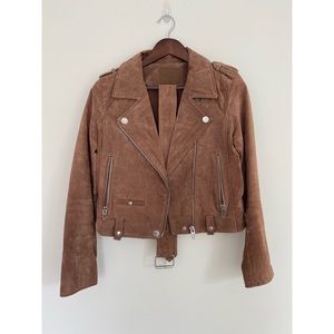 Blank NYC genuine leather/suede jacket, tan color, size small